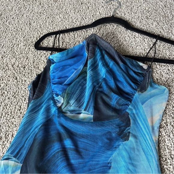 Princess Polly Blue and Black Mini Dress Size 4 - Picture 4 of 9